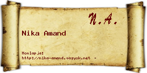 Nika Amand névjegykártya